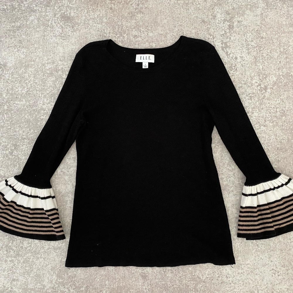 Elle Black Belle Sleeve Top (S)